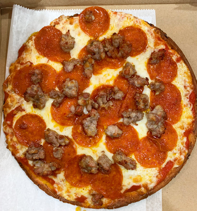 Cauliflower Pizza with Sausage and Pepperoni